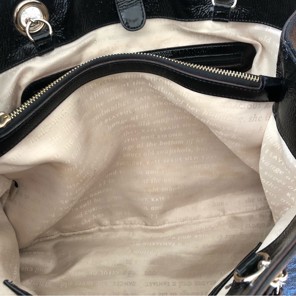 ♠️ Kate spade New York ♠️ large black patent leather handbag - Picture 12 of 17